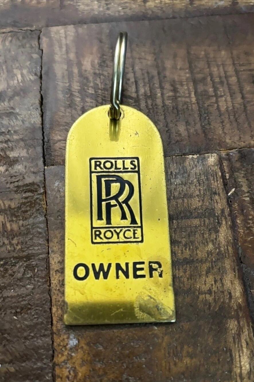 Vintage Rolls Royce Owner Solid Brass Keyring / Key Fob